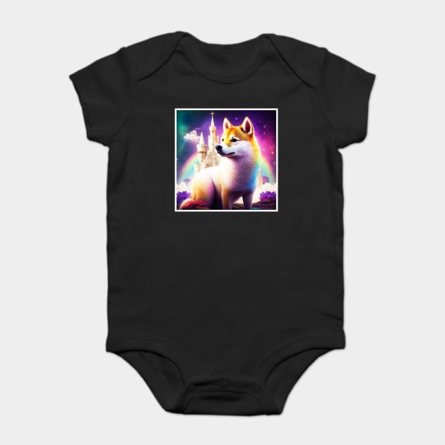 Shiba Inu Dog, Magical Land, Fantasy Baby Bodysuit by logiamerch